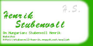 henrik stubenvoll business card